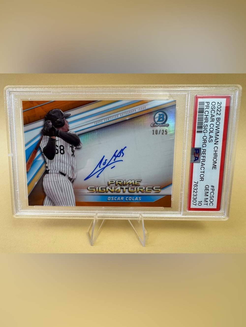 Topps Chrome Baseball Autograph Card in White, Blue, Gold